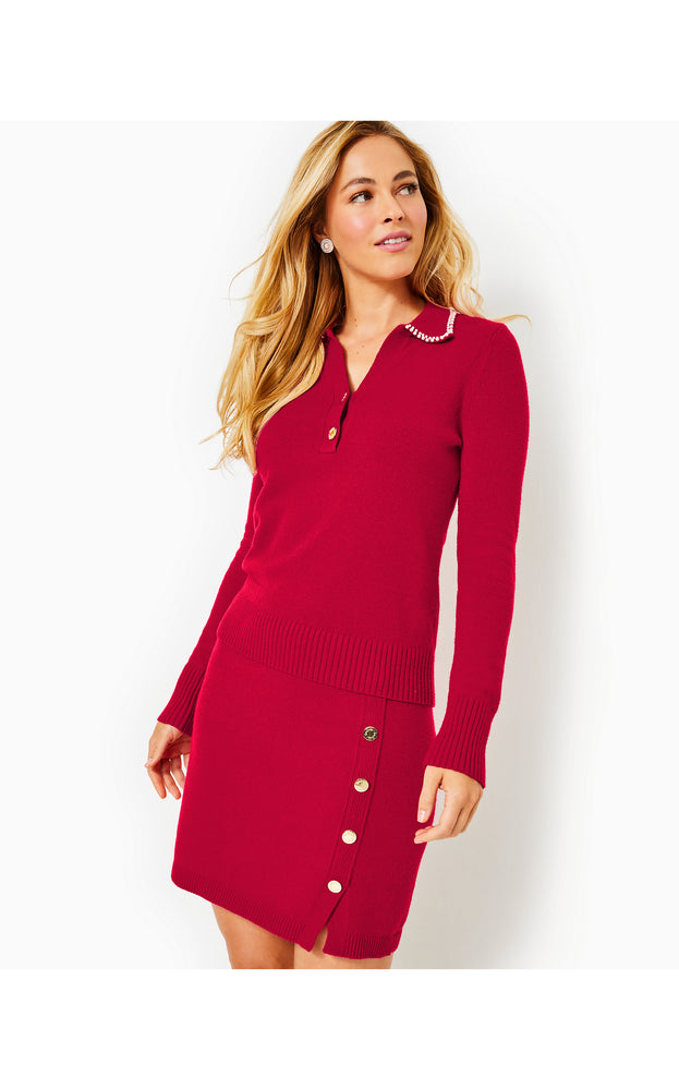 Lizona Sweater Skirt - Poinsettia Red