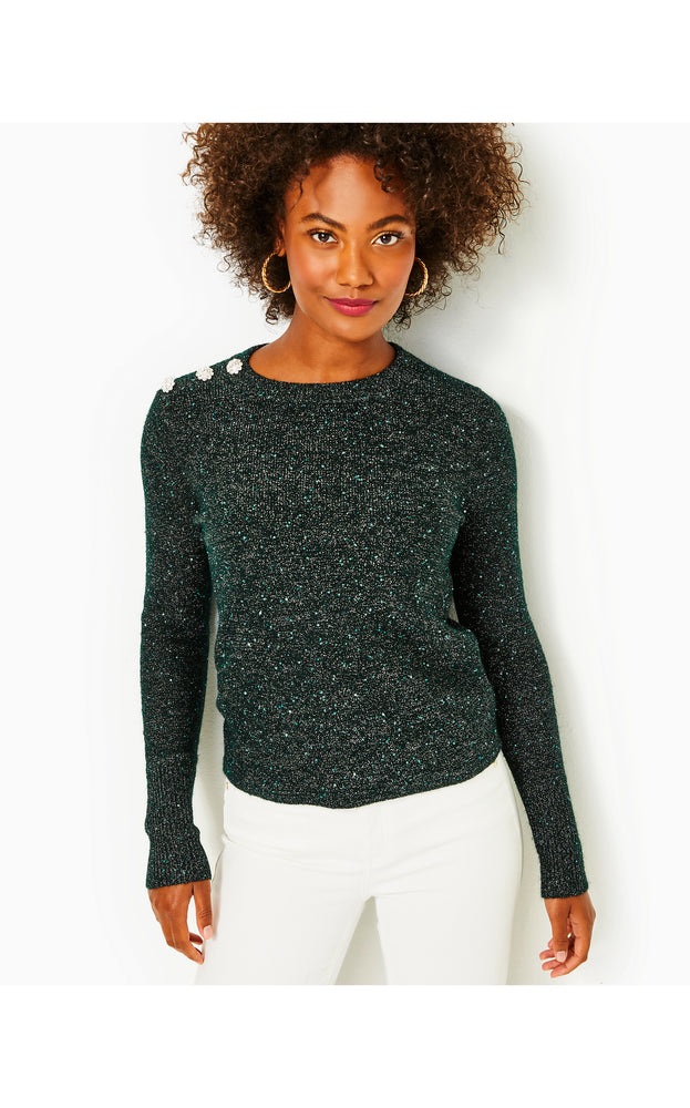 
            
                Load image into Gallery viewer, Morgen Sequin Sweater - Evergreen Metallic
            
        
