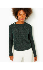 Morgen Sequin Sweater - Evergreen Metallic