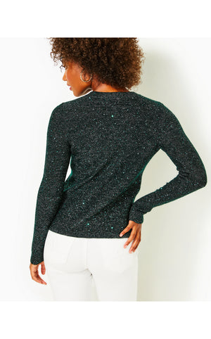 
            
                Load image into Gallery viewer, Morgen Sequin Sweater - Evergreen Metallic
            
        