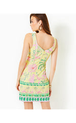 Del Rey Stretch Shift Dress - Finch Yellow - Tropical Oasis Engineered Knit Dress