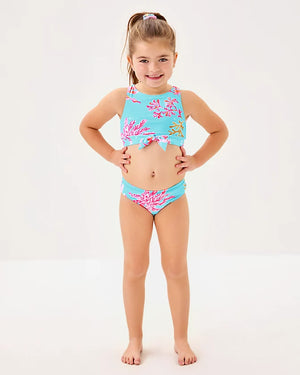 UPF 50+ Girls Tacoma Tankini Swim Set - Multi Royal Coral