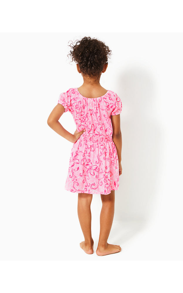 Girls Wyndmoor Dress - Conch Shell Pink - Flamingle Garden