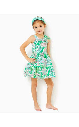 Girls Josephine Cotton Dress - Spearmint - Blossom Views