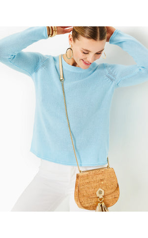 
            
                Load image into Gallery viewer, Kellyn Cotton Sweater - Hydra Blue
            
        