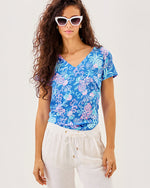 Meredith Tee - Sunwashed Blue Citrus Crush