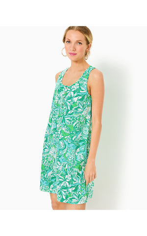 Lela Henley Tank Dress - Botanical Green - Safari Sangria