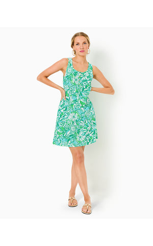 Lela Henley Tank Dress - Botanical Green - Safari Sangria