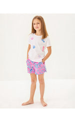 Girls Mini Rally Tee - Multi Cool As Shell Embroidery Childrens