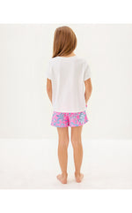 Girls Mini Rally Tee - Multi Cool As Shell Embroidery Childrens