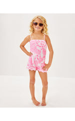Girls Mini Jace Romper - Rousseau Pink Glisten In The Sun
