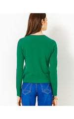 Fairley Cashmere Cardigan - Heathered Fiddle Leaf Green