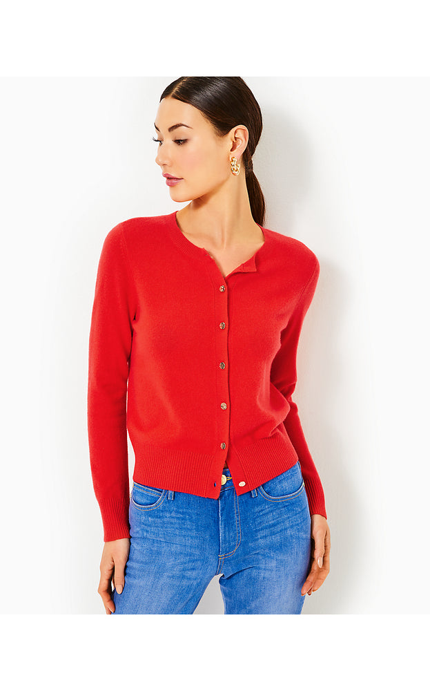 Fairley Cashmere Cardigan - Rococo Red