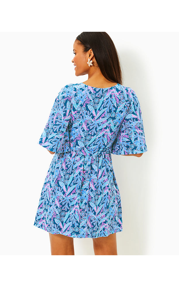 Minka Skirted Romper - Barton Blue - Star Gazing