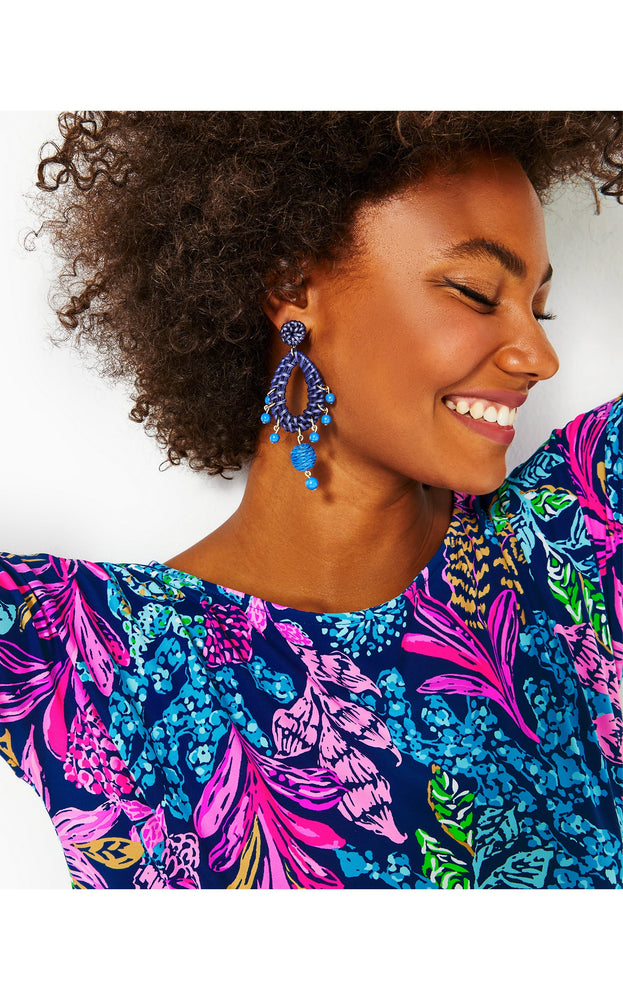 GWP Raffia Earrings - Alba Blue