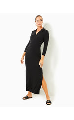 Ollie Maxi Polo Dress - Noir