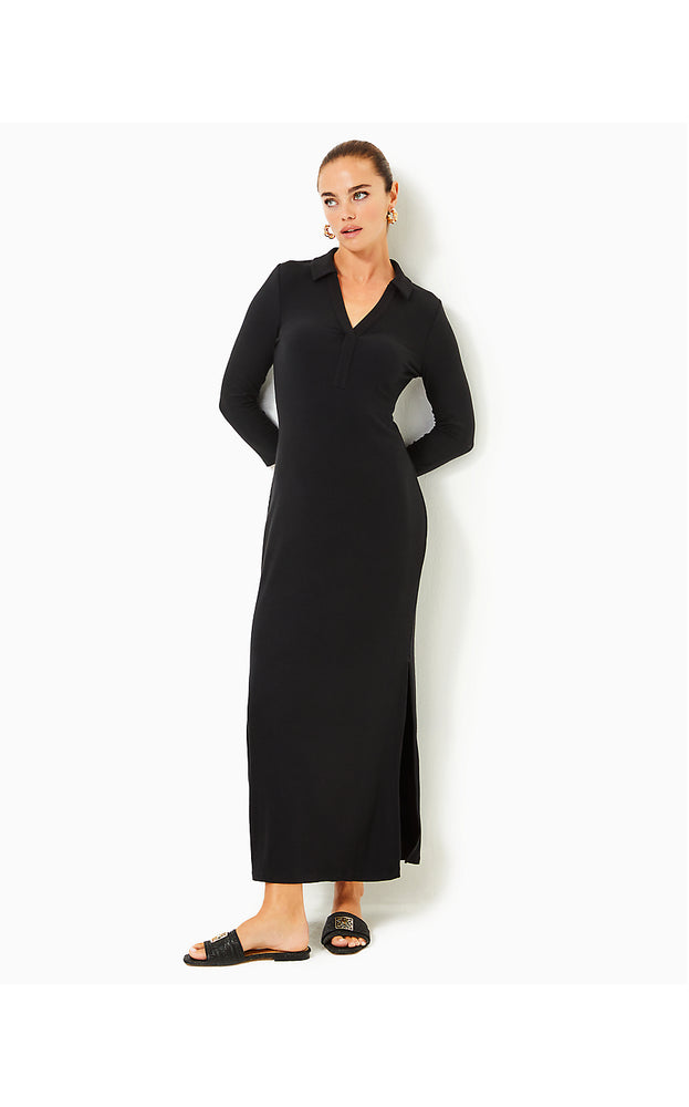 Ollie Maxi Polo Dress - Noir