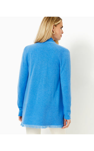 Noble Cashmere Cardigan - Heathered Blue Stream