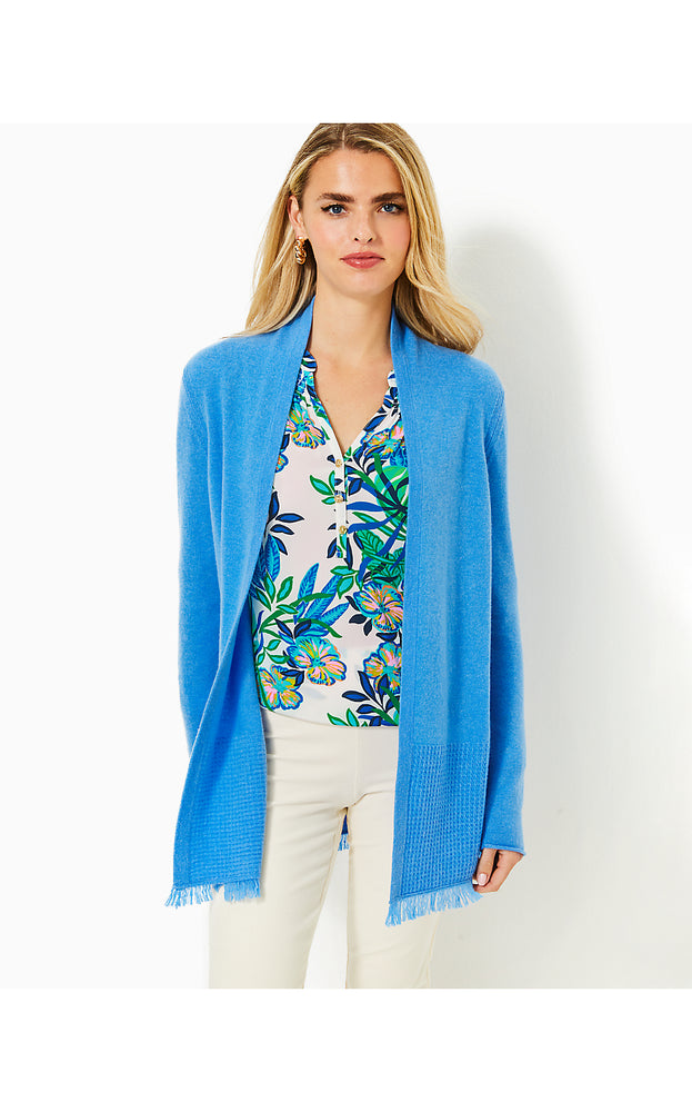 Noble Cashmere Cardigan - Heathered Blue Stream