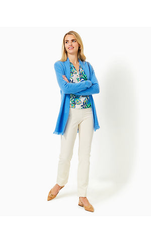 Noble Cashmere Cardigan - Heathered Blue Stream