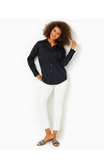 Stevey Relaxed Button Down Stretch Shirt - Onyx