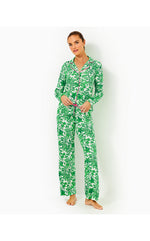 Pajama Knit Button-Up Top - Fiddle Leaf Green Lil Escape Plans