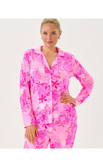Pajama Knit Button-Up Top - Parigi Pink Supporting Squad