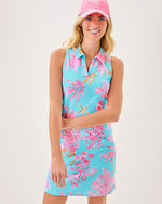 UPF 50+ Luxletic Alister Polo Top - Multi Royal Coral