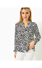 Kiran Button Down Top - Coconut Lets Pawty