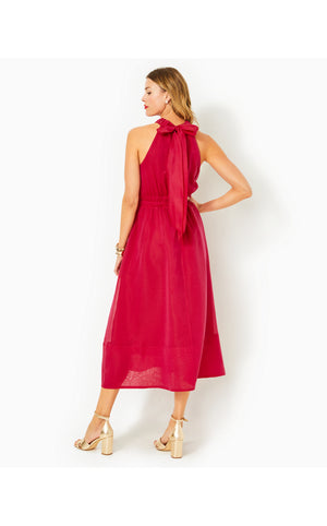 
            
                Load image into Gallery viewer, Marleen Halter Midi Dress - Poinsettia Red
            
        