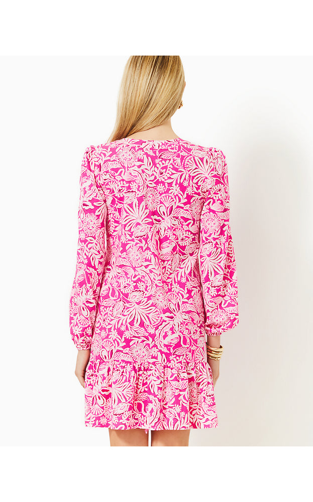 Alyssa A-Line Cotton Dress - Passion Fruit Pink Absolutely Flamazing