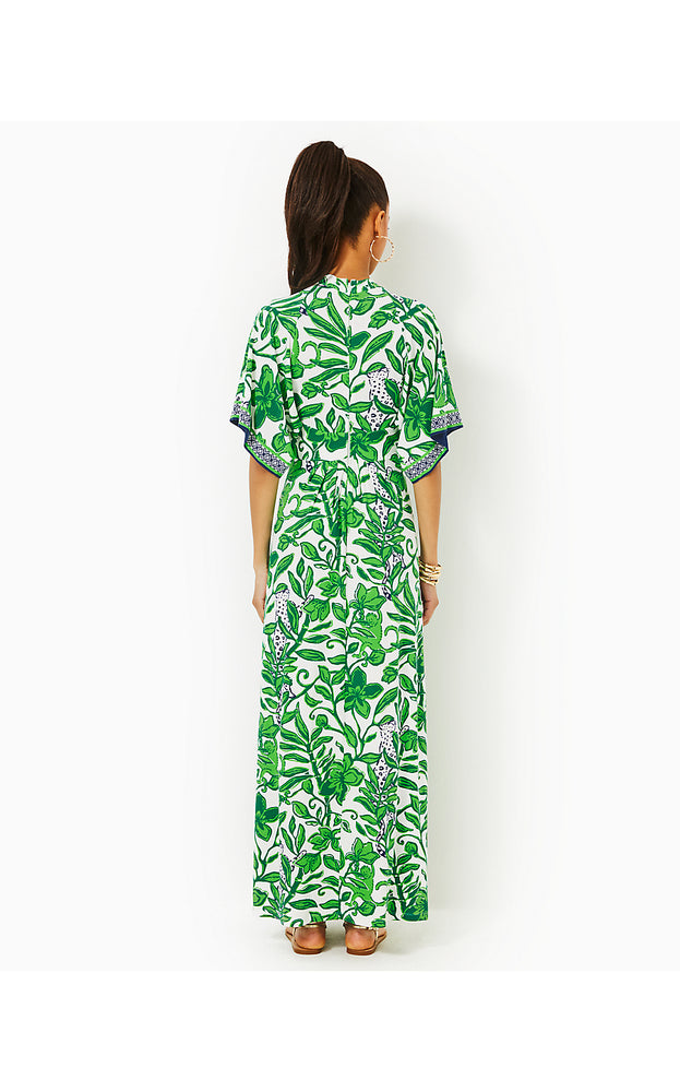 Wisteria V-Neck Maxi Dress - Fiddle Leaf Green Escape Plan Engineered Knit Dress