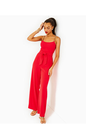 Zemira Sleeveless Jumpsuit - Amaryllis Red