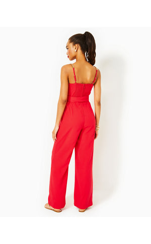 Zemira Sleeveless Jumpsuit - Amaryllis Red