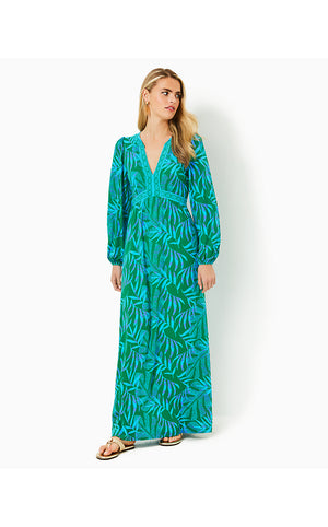 Wexlee Maxi Dress- Fiddle Leaf Green - Its A Jungle Out There Engineered Knit Maxi Dress