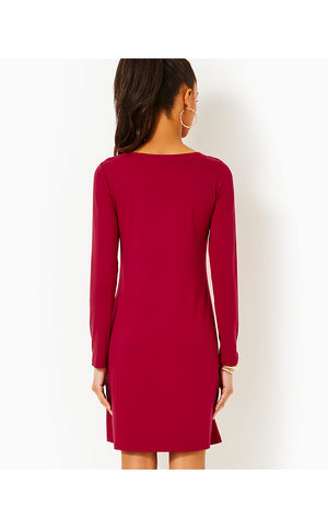 UPF 50+ Maddox Straight Dress - Malbec Red