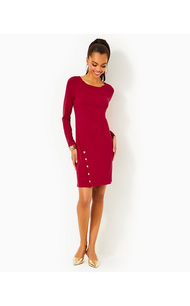 UPF 50+ Maddox Straight Dress - Malbec Red