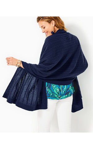 
            
                Load image into Gallery viewer, Take Me Away Cashmere Sweater Wrap  - True Navy-  - 1 SZ
            
        