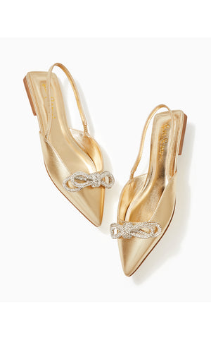 
            
                Load image into Gallery viewer, Brit Slingback - Gold Metallic
            
        