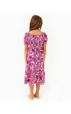 Mini Jilly Sleeved Midi Dress - Elderflower Blossom Lil Escape Plan