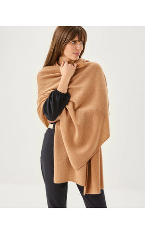 Lanelle Cashmere Wrap - Heathered Rattan Metallic
