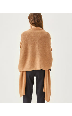 Lanelle Cashmere Wrap - Heathered Rattan Metallic
