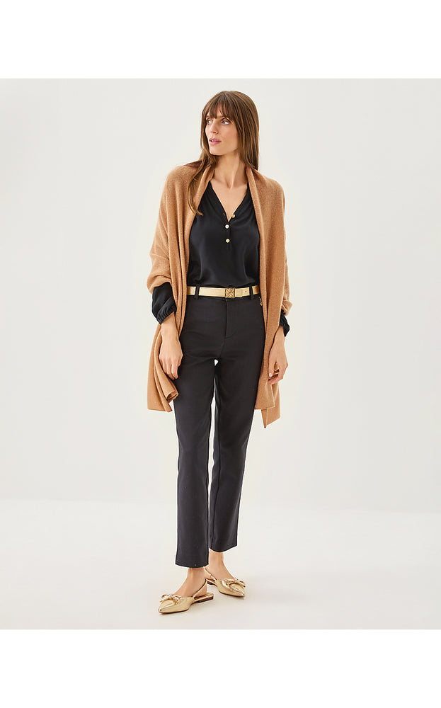 Lanelle Cashmere Wrap - Heathered Rattan Metallic