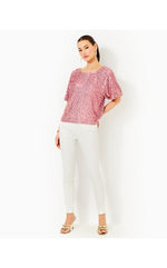 Cressida Sequin Knit Top - Conch Shell Pink Treasure Box Sequin Knit