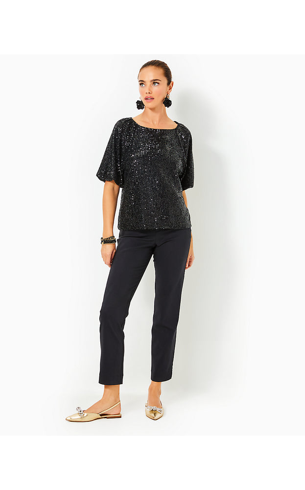 Cressida Sequin Knit Top - Noir Treasure Box Sequin Knit