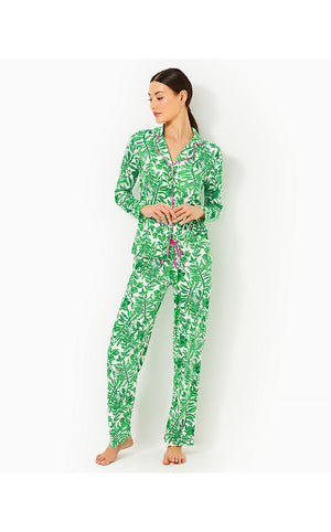 30.5" Pajama Knit Pant - Fiddle Leaf Green Lil Escape Plan PJs