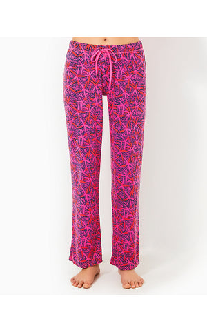 30.5" Pajama Knit Pant - Passion Fruit Pink Star Searching