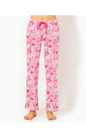 30.5" Pajama Knit Pant - Raspberry Rouge Animal Magnetism