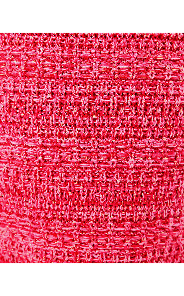 Girls Lolo Sweater Dress - Cherry Red Metallic Marl