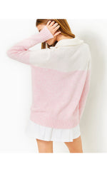 Dorset Collared Sweater - Pastel Confetti Pink - On The Court Colorblock